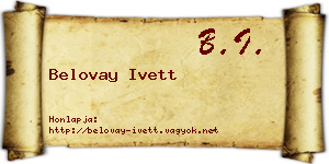 Belovay Ivett névjegykártya